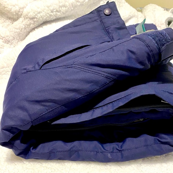 Land’s End Snow Pants  Kids Size 10 Navy Blue Grow A Longs Thinsulate - Picture 1 of 10